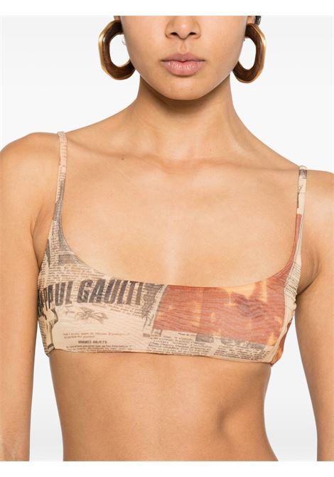 mesh bra woman ecru grey and red JEAN PAUL GAULTIER | 26/01-W-TO414-M013P030830